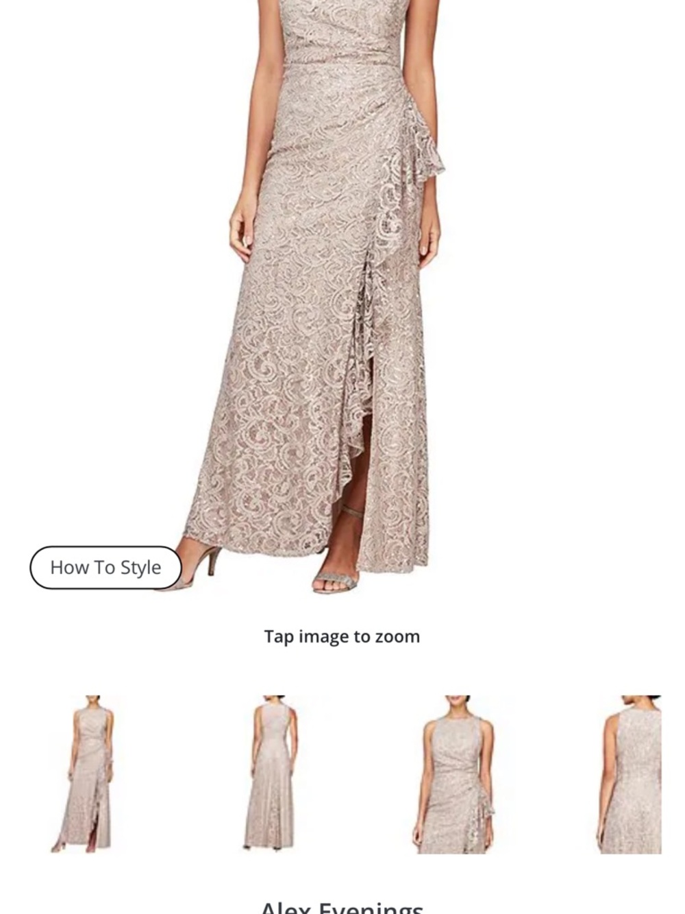 Alex Evenings Lace Maxi Skirt in Taupe Blush perfect for wedding mother of bride